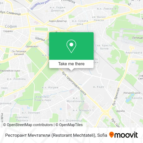 Карта Ресторант Мечтатели (Restorant Mechtateli)
