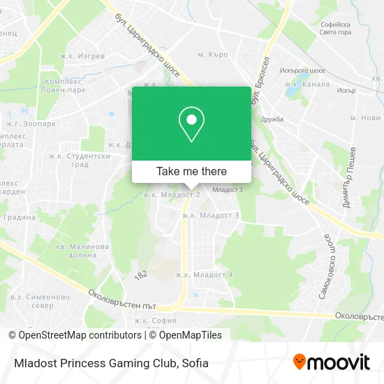 Карта Mladost Princess Gaming Club