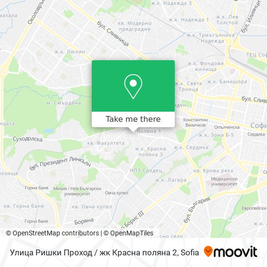 Улица Ришки Проход / жк Красна поляна 2 map