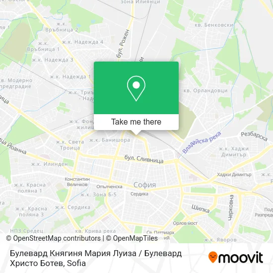 Карта Булевард Княгиня Мария Луиза / Булевард Христо Ботев