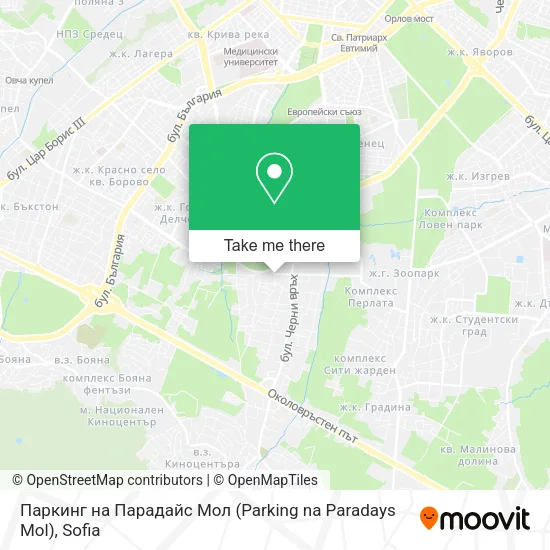 Карта Паркинг на Парадайс Мол (Parking na Paradays Mol)