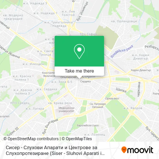 Карта Сисер - Слухови Апарати и Центрове за Слухопротезиране