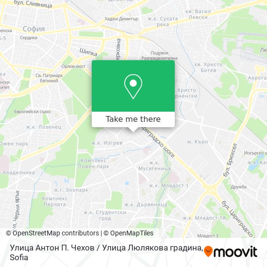 Улица Антон П. Чехов / Улица Люлякова градина map