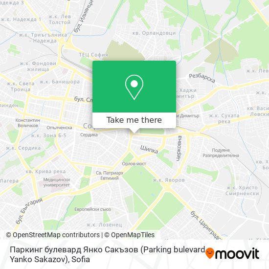 Паркинг булевард Янко Сакъзов (Parking bulevard Yanko Sakazov) map