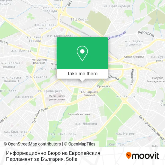 Карта Информационно Бюро на Европейския Парламент за България