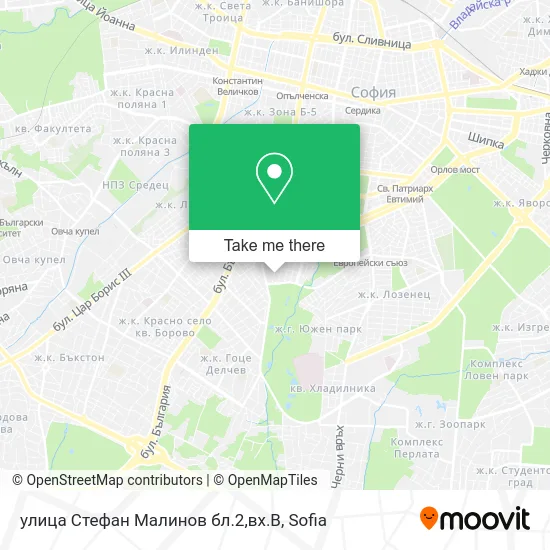 Карта улица Стефан Малинов бл.2,вх.В