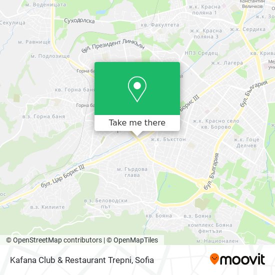 Kafana Club & Restaurant Trepni map
