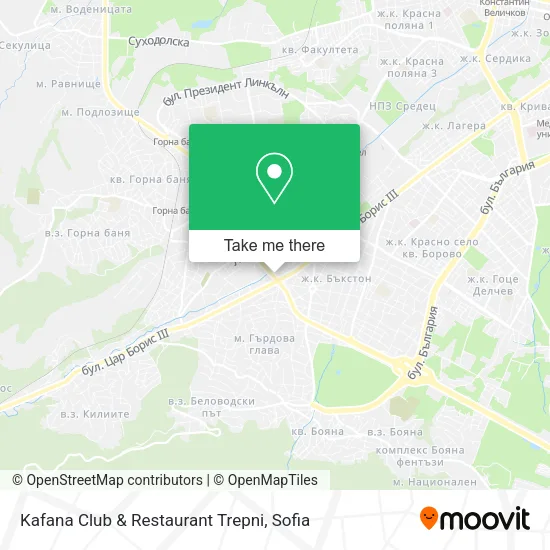 Карта Kafana Club & Restaurant Trepni