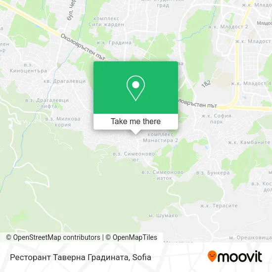Карта Ресторант Таверна Градината