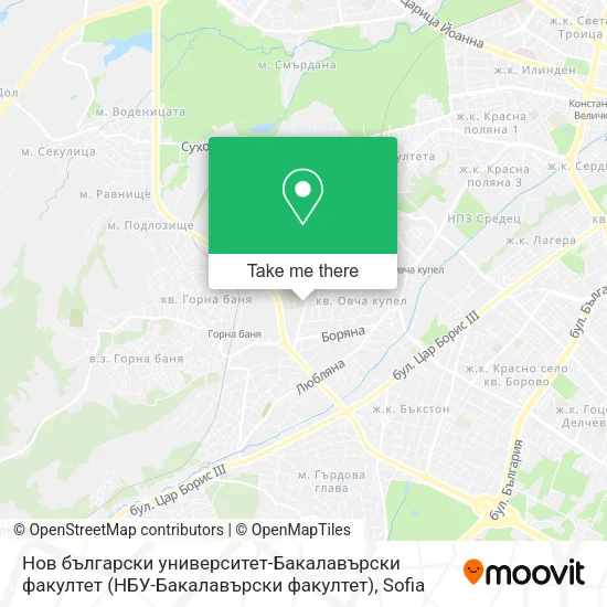 Карта Нов български университет-Бакалавърски факултет (НБУ-Бакалавърски факултет)