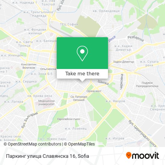 Карта Паркинг улица Славянска 16