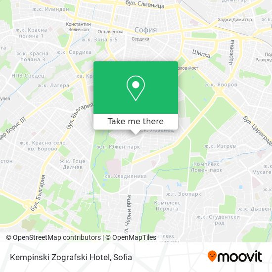 Kempinski Zografski Hotel map