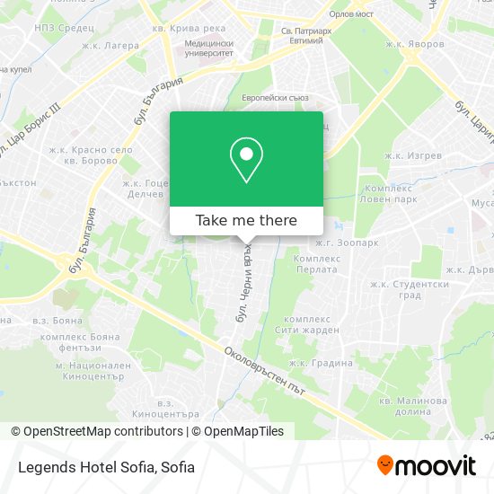 Карта Legends Hotel Sofia