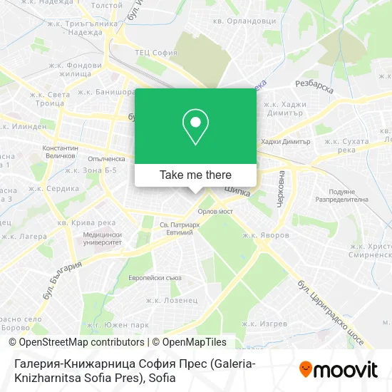 Карта Галерия-Книжарница София Прес (Galeria-Knizharnitsa Sofia Pres)
