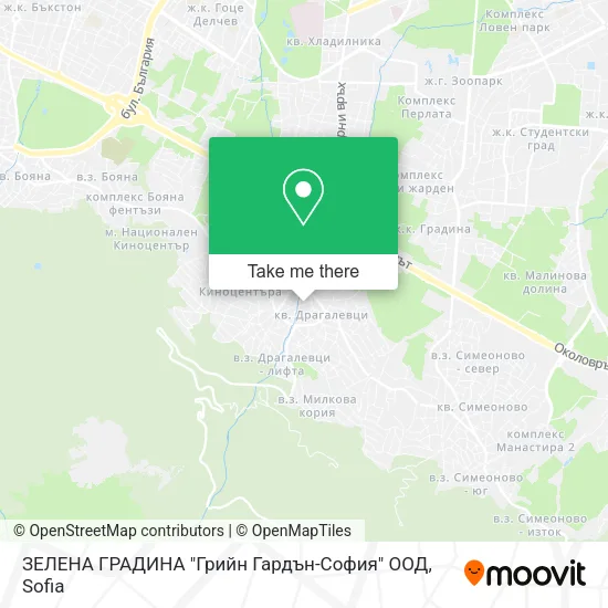 Карта ЗЕЛЕНА ГРАДИНА "Грийн Гардън-София" ООД