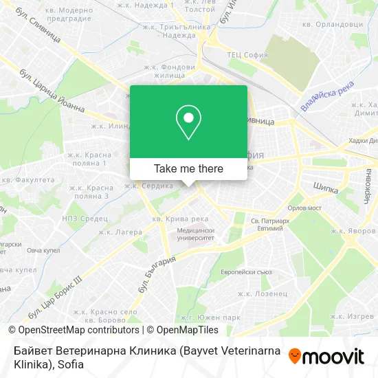 Карта Байвет Ветеринарна Клиника (Bayvet Veterinarna Klinika)
