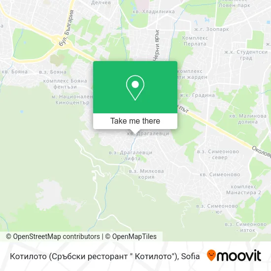Карта Котилото (Сръбски ресторант " Котилото")