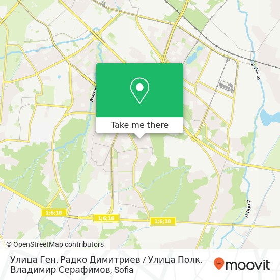 Карта Улица Ген. Радко Димитриев / Улица Полк. Владимир Серафимов