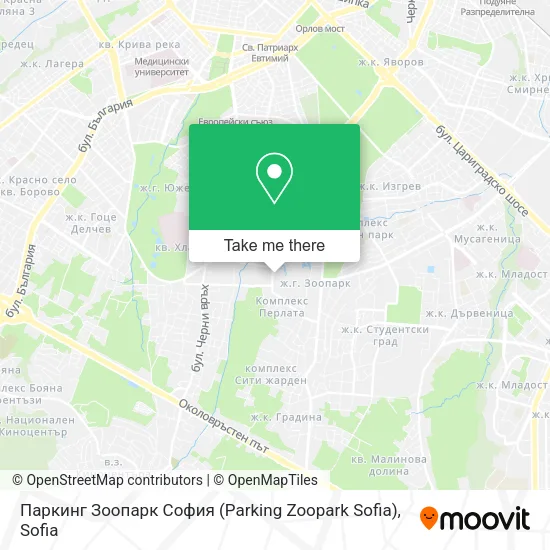 Карта Паркинг Зоопарк София (Parking Zoopark Sofia)