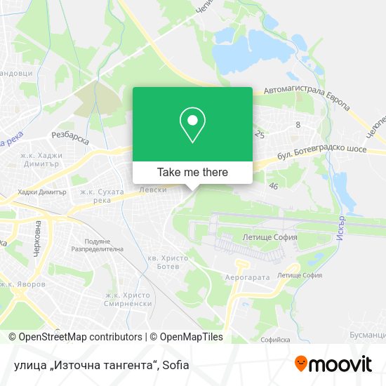 Карта улица „Източна тангента“