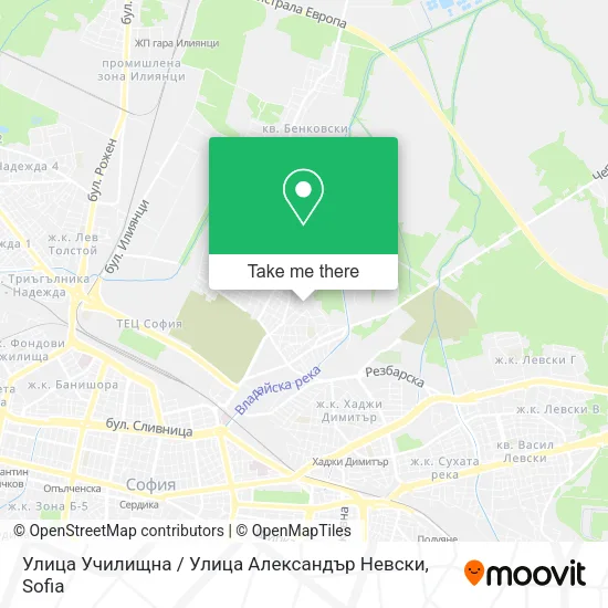 Карта Улица Училищна / Улица Александър Невски