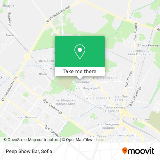 Карта Peep Show Bar