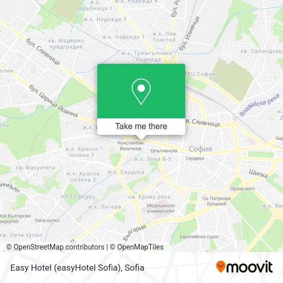 Карта Easy Hotel (easyHotel Sofia)