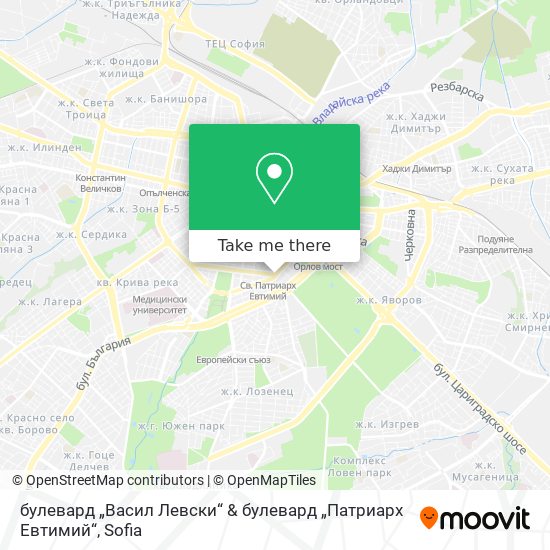 Карта булевард „Васил Левски“ & булевард „Патриарх Евтимий“