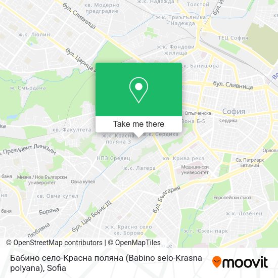 Карта Бабино село-Красна поляна (Babino selo-Krasna polyana)
