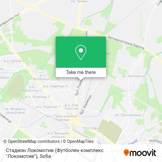 Карта Стадион Локомотив (Футболен комплекс "Локомотив")
