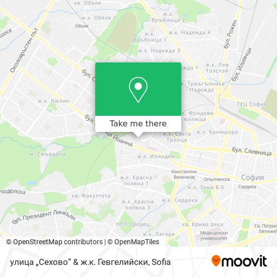 Карта улица „Сехово“ & ж.к. Гевгелийски