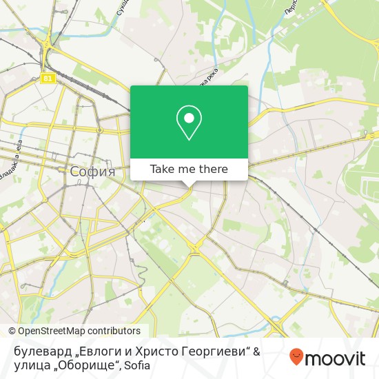 Карта булевард „Евлоги и Христо Георгиеви“ & улица „Оборище“
