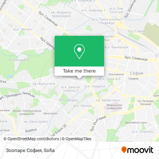 Зоопарк София map