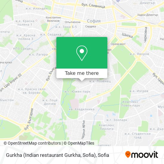 Карта Gurkha (Indian restaurant Gurkha, Sofia)