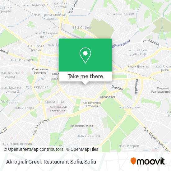 Карта Akrogiali Greek Restaurant Sofia