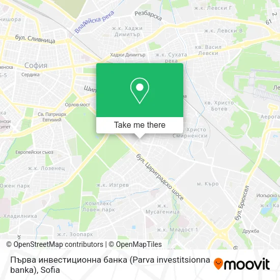 Първа инвестиционна банка (Parva investitsionna banka) map
