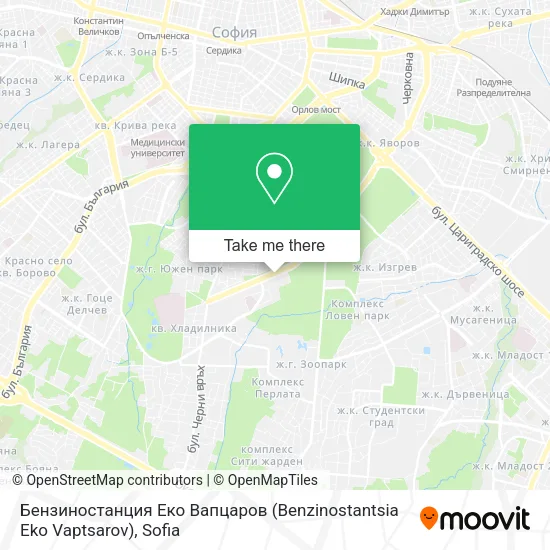 Карта Бензиностанция Еко Вапцаров (Benzinostantsia Eko Vaptsarov)