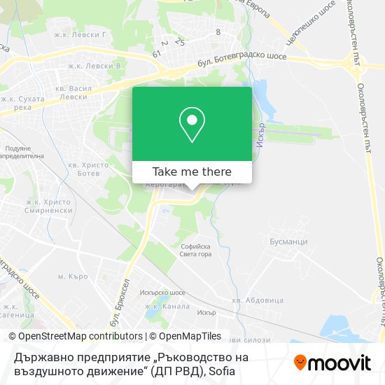Държавно предприятие „Ръководство на въздушното движение“ (ДП РВД) map