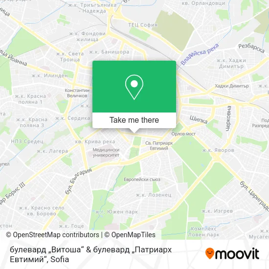 Карта булевард „Витоша“ & булевард „Патриарх Евтимий“