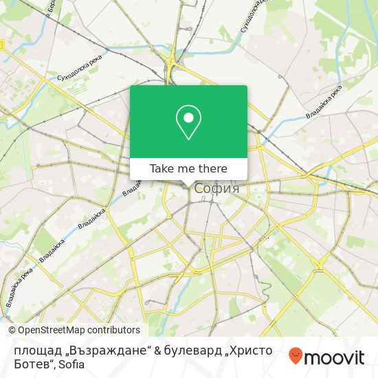 Карта площад „Възраждане“ & булевард „Христо Ботев“