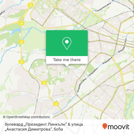 Карта булевард „Президент Линкълн“ & улица „Анастасия Димитрова“