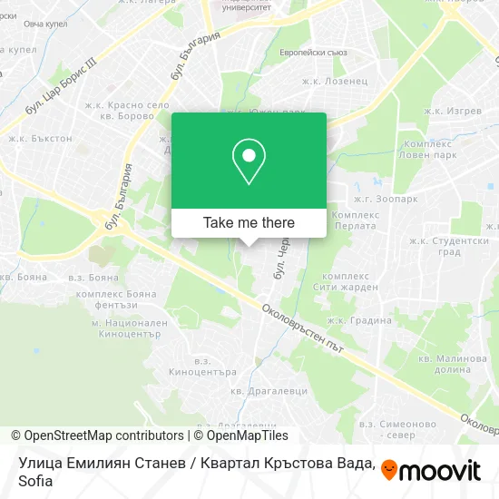 Карта Улица Емилиян Станев / Квартал Кръстова Вада