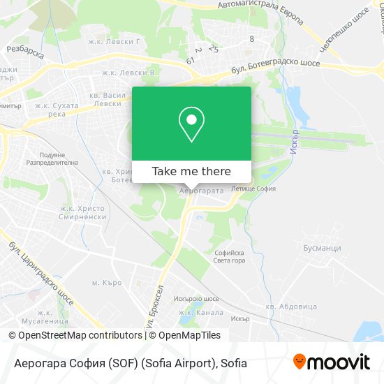 Карта Аерогара София (SOF) (Sofia Airport)