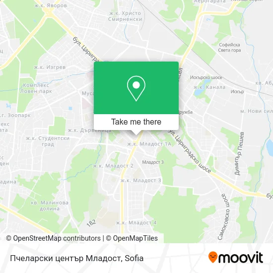 Карта Пчеларски център Младост