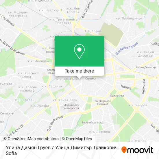 Карта Улица Дамян Груев / Улица Димитър Трайкович