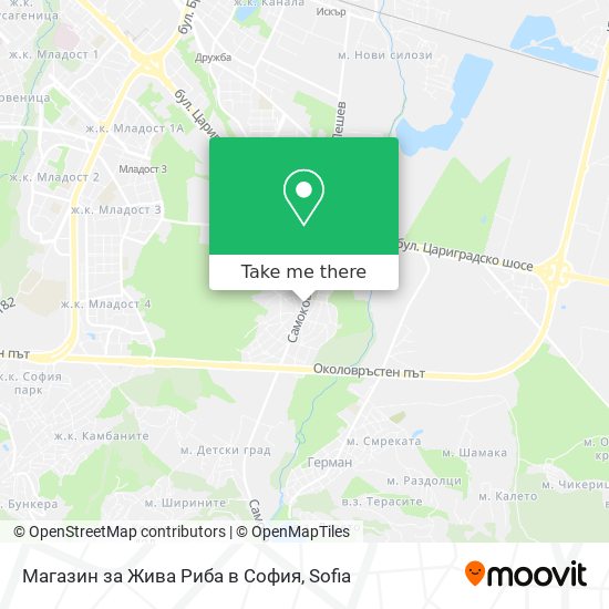 Магазин за Жива Риба в София map