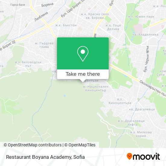 Restaurant Boyana Academy map