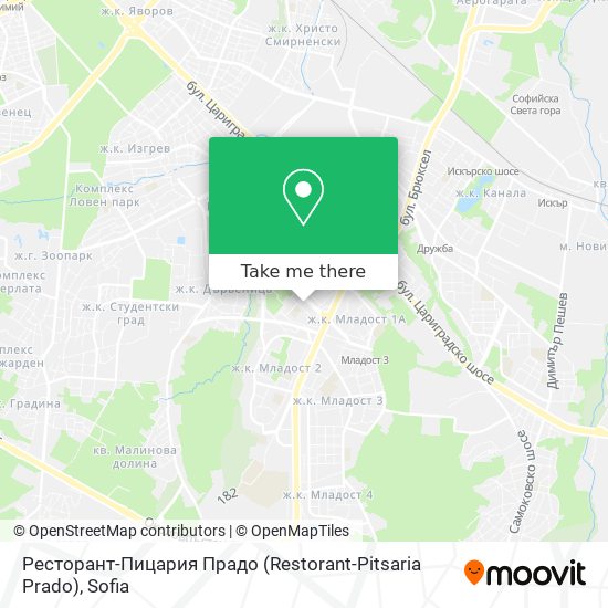 Карта Ресторант-Пицария Прадо (Restorant-Pitsaria Prado)