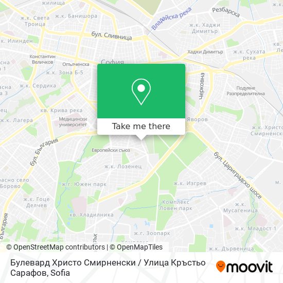 Булевард Христо Смирненски / Улица Кръстьо Сарафов map