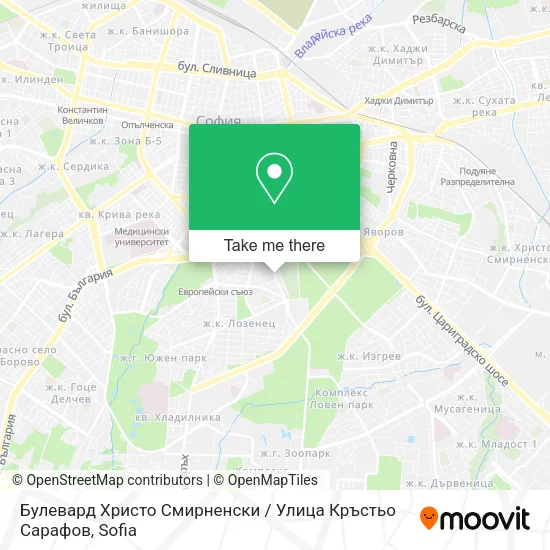 Карта Булевард Христо Смирненски / Улица Кръстьо Сарафов